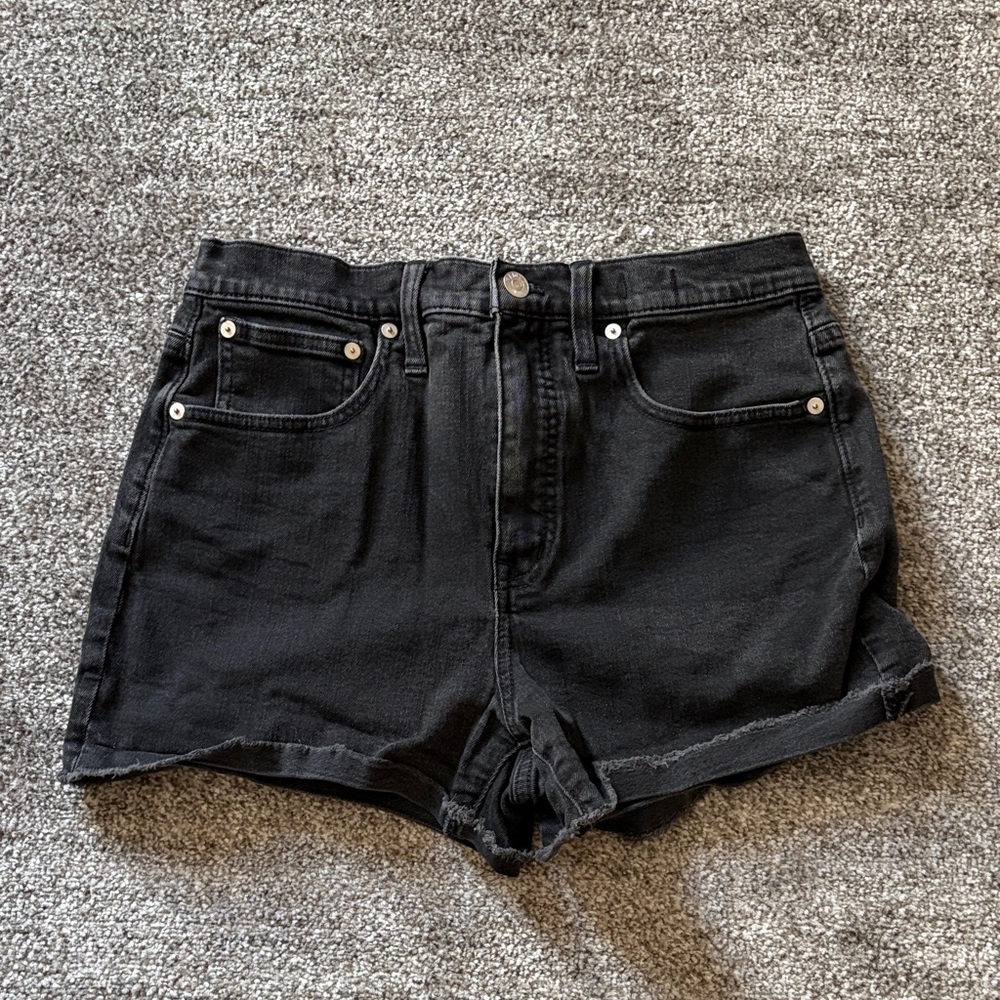 Madewell Black High-Rise Denim Shorts, size 27